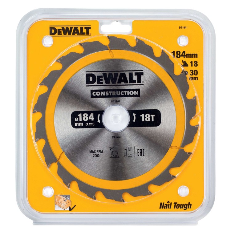 Dewalt Tarcza piła do drewna 184x30mm 18T opakowanie