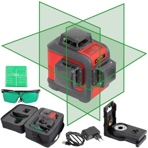 PROLINE 15169 Laser krzyżowy zielony 20mv + akcesoria