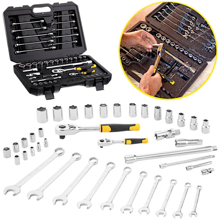 STANLEY STMT82832-1 Zestaw kluczy nasadowych i płaskich 41el w walizce