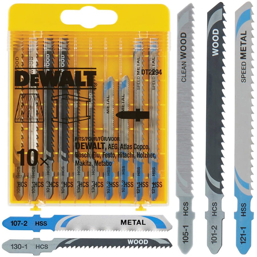 DEWALT DT2294 Zestaw brzeszczotów do drewna i metalu 10szt.