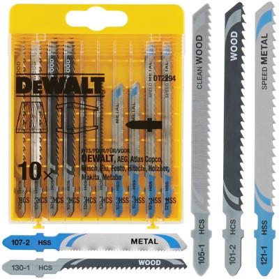 DEWALT DT2294 Zestaw brzeszczotów do drewna i metalu 10szt.