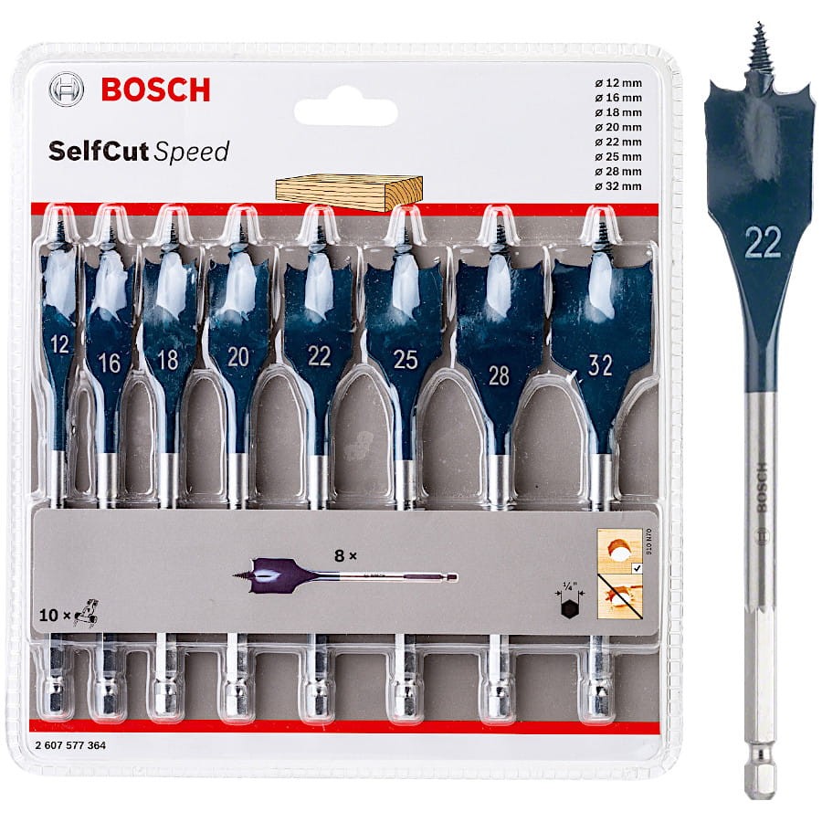 BOSCH Zestaw wierteł płaskich do drewna Self Cut Speed 12-32mm 8szt.