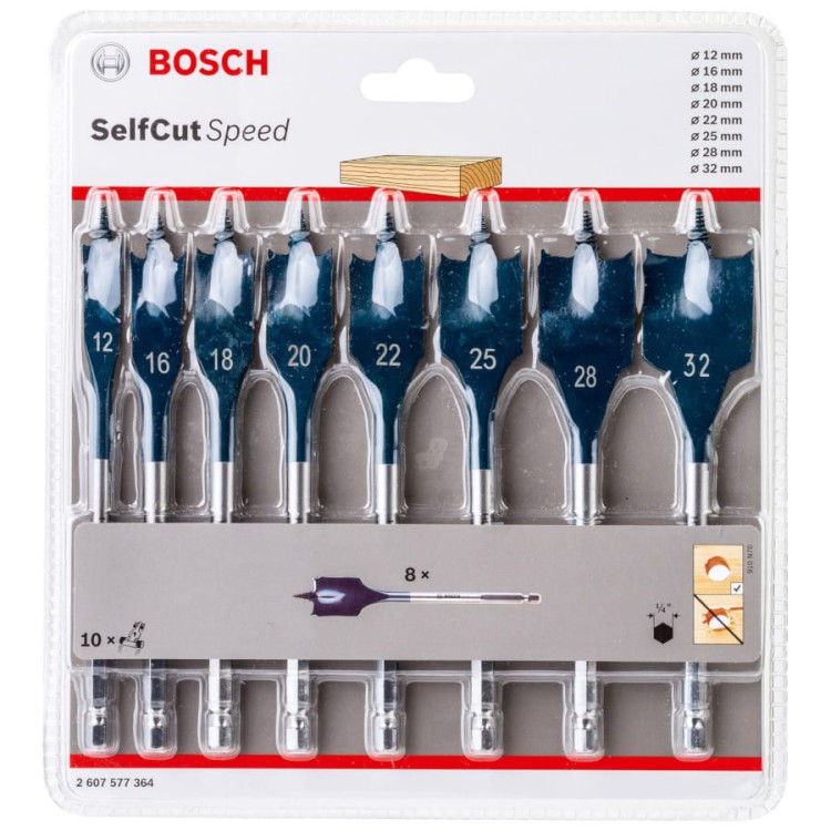 BOSCH Zestaw wierteł płaskich do drewna Self Cut Speed 12-32mm