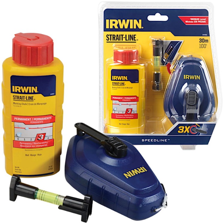 IRWIN Zestaw traserski 3el. linka 30m, barwnik czerwony 113g, libelka