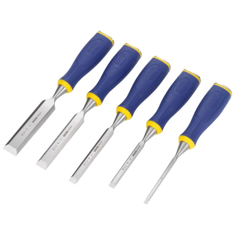 Zestaw składający się z pięciu dłut uniwersalnych z podbijakiem