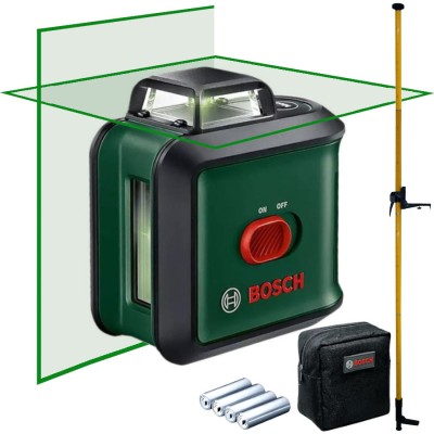 BOSCH Laser krzyżowy w etui Universal Level 360 wiązka zielona + tyczka GT-360