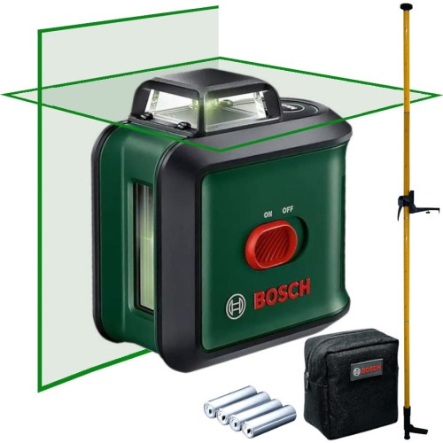 BOSCH Laser krzyżowy w etui Universal Level 360 wiązka zielona + tyczka GT-360