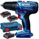 BOSCH GSR 180-LI Wkrętarka akumulatorowa 18V + 2x2.0Ah, ładowarka, walizka