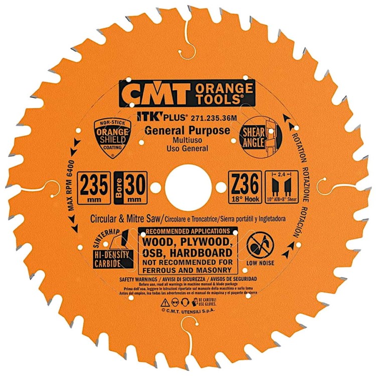 CMT 271.235.36M Piła do cięcia wzdłużnego i poprzecznego 235x30mm 36z
