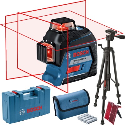 BOSCH Laser krzyżowy GLL 3-80 Professional + akcesoria + kufer + statyw BT150