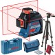 BOSCH Laser krzyżowy GLL 3-80 Professional + akcesoria + kufer + statyw BT150