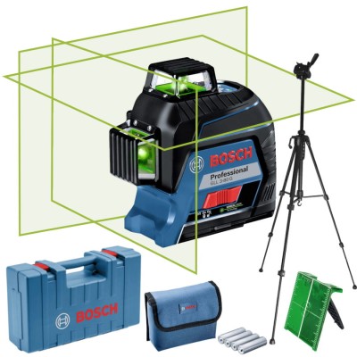 BOSCH Laser krzyżowy GLL 3-80 G + statyw do lasera W425