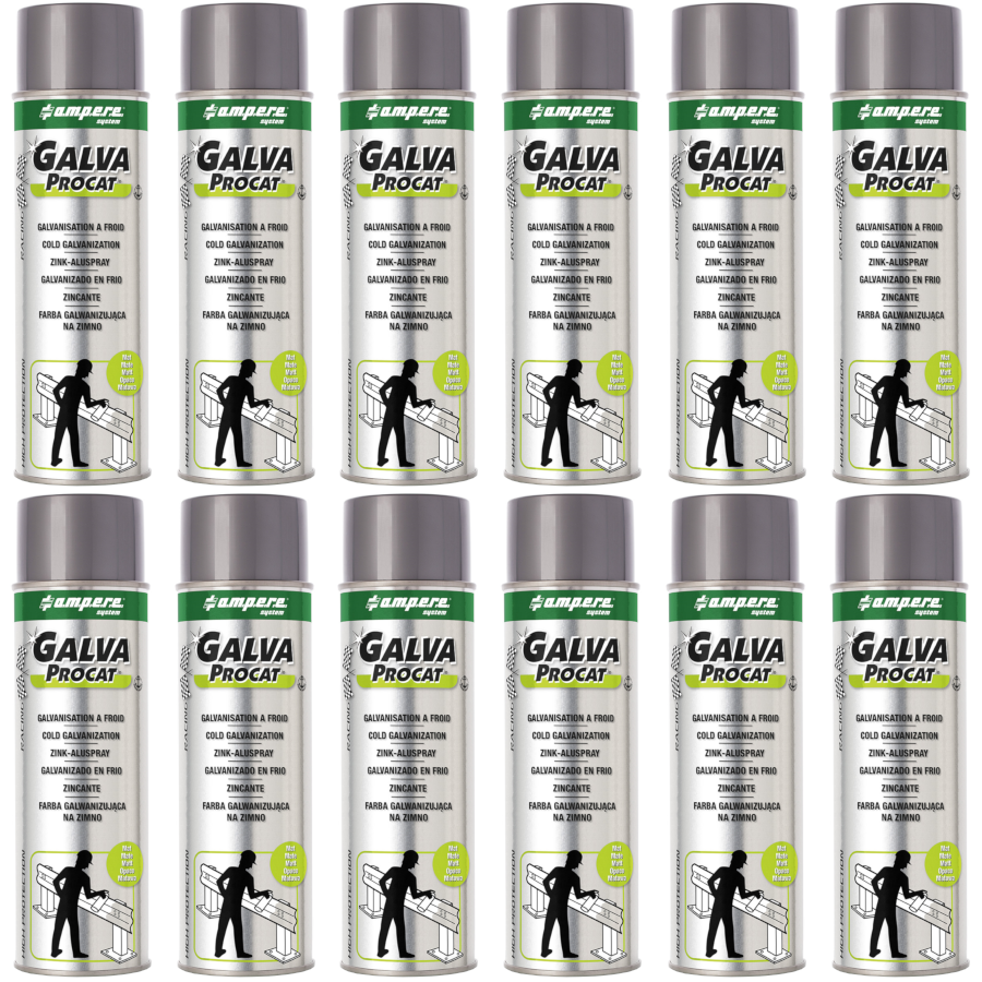 AMPERE GALVA PROCAT cynk w sprayu błysk 500 ml 12szt.