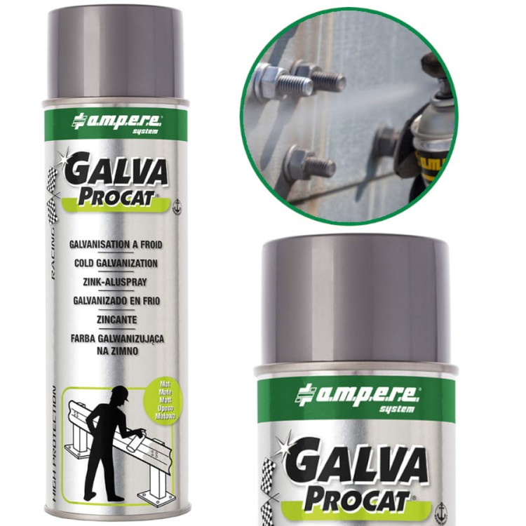 AMPERE GALVA PROCAT cynk w sprayu matowy 500 ml 12szt.