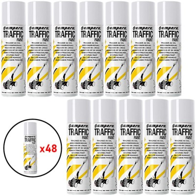 AMPERE TRAFFIC PAINT Farba do malowania linii 500ml biała 48szt.