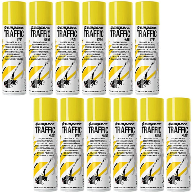 AMPERE TRAFFIC PAINT Farba do malowania linii 500ml żółta 12szt.