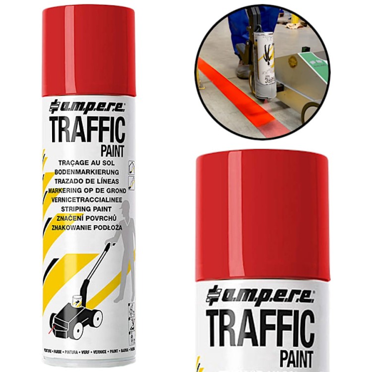 AMPERE TRAFFIC PAINT Farba do malowania linii 500ml czerwona