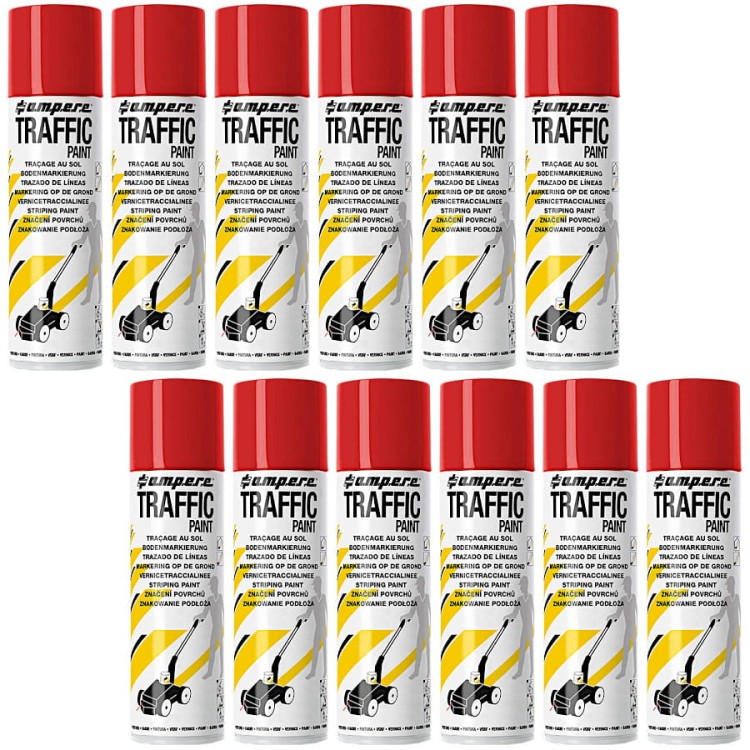 AMPERE TRAFFIC PAINT Farba do malowania linii 500ml czerwona 12szt.