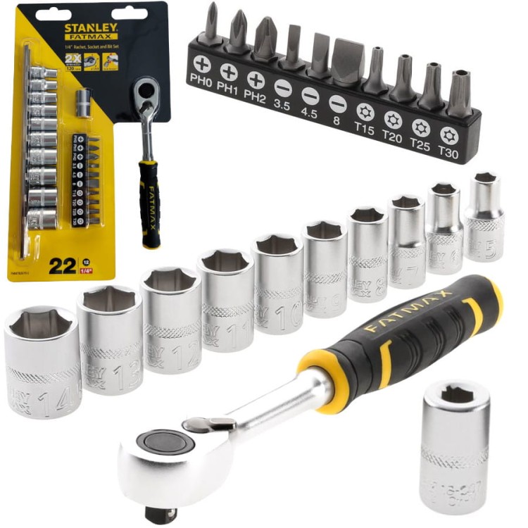 STANLEY FMMT82679-0 Zestaw kluczy nasadowych 1/4'' + bity