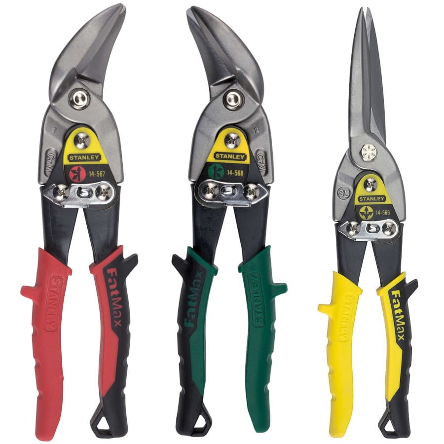 STANLEY Nożyce wygięte do blachy lewe prawe proste