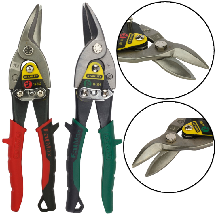 STANLEY Nożyce odgięte do blachy lewe i prawe