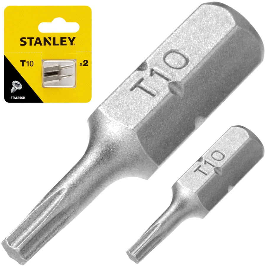 STANLEY Zestaw bitów końcówek TORX T10 25mm 2szt STA61060