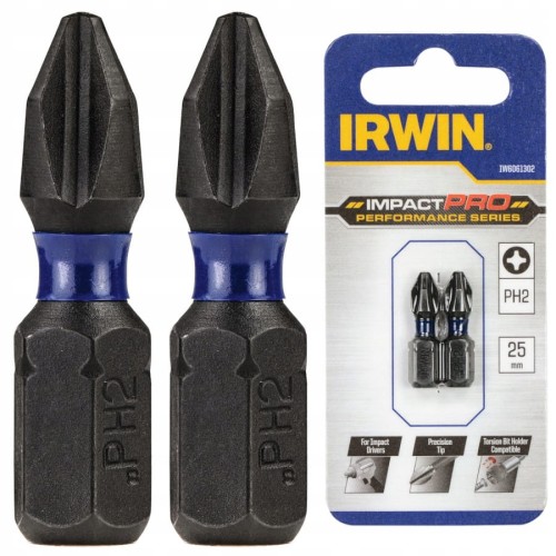 IRWIN IW6061302 Końcówka wkręcania Impact Pro Phillips 25mm 2x PH2
