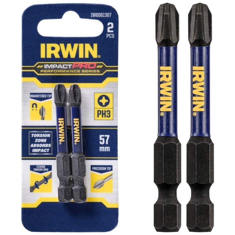 IRWIN BITY IMPACT PRO PHILLIPS PH3 57mm 2szt.