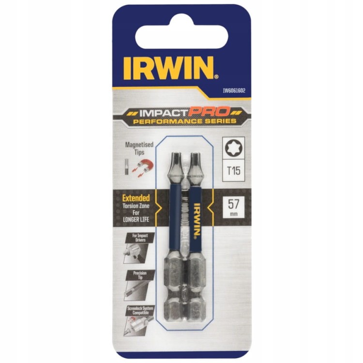 IRWIN BITY IMPACT PRO TORX T15 57mm