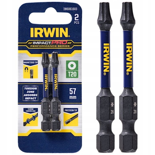 IRWIN BITY IMPACT PRO TORX T20 57mm 2szt.