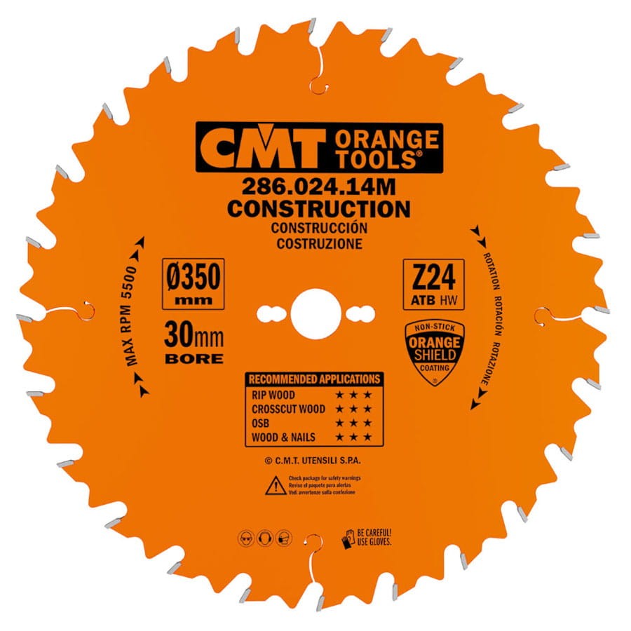 CMT 286.024.14M Tarcza budowlana Construction 350x30mm 24z