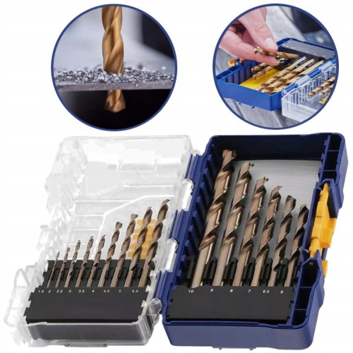 IRWIN IW3038501 Zestaw wierteł do metalu 1,5-10mm 15szt