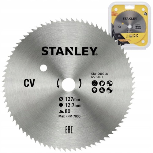 STANLEY Piła tarczowa do drewna sklejki 127mm 80z STA10000
