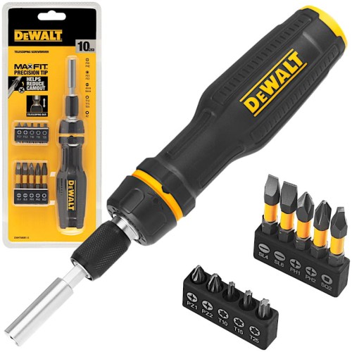 DEWALT DWHT68001-0 Wkrętak z grzechotką + bity 11el.