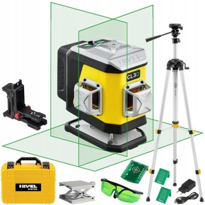 NIVEL SYSTEM CL3G Laser krzyżowy wiązka zielona 30m + akcesoria + statyw SJJ M1EX