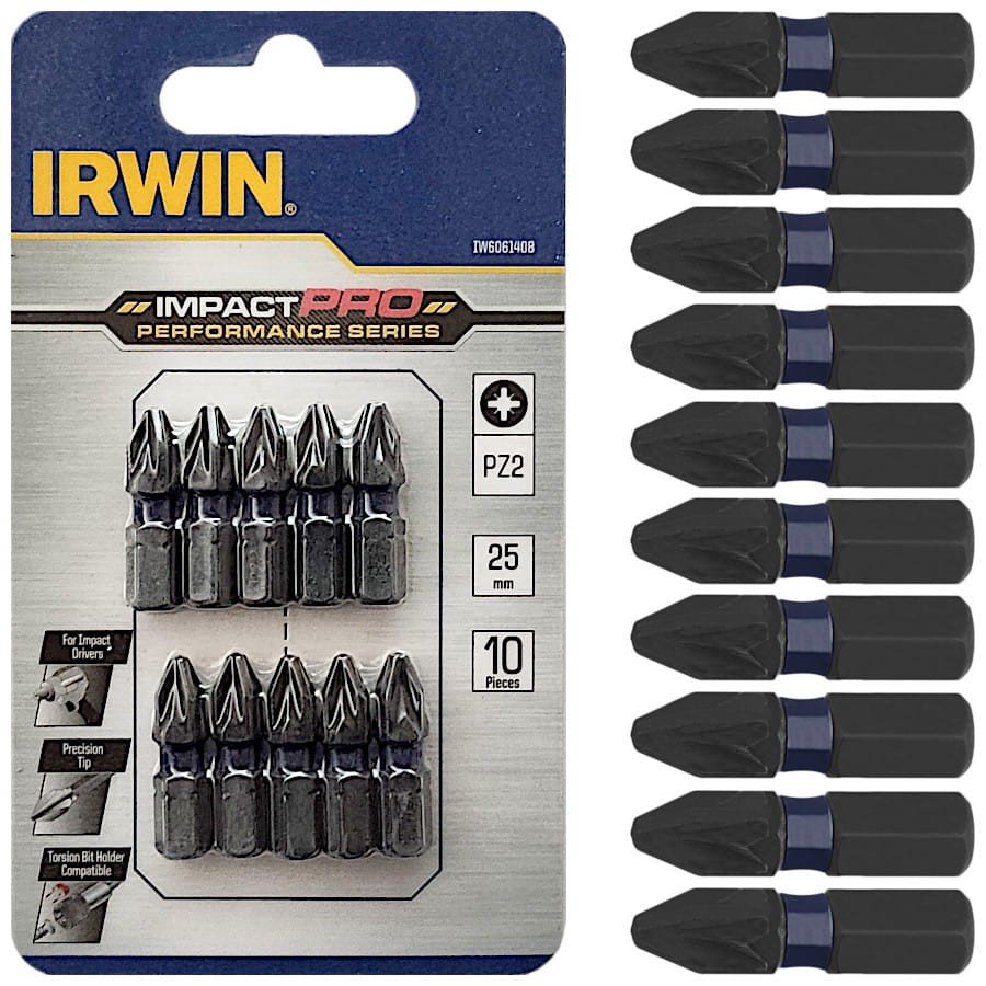 IRWIN Końcówki IMPACT PRO 25mm PZ2 10szt.