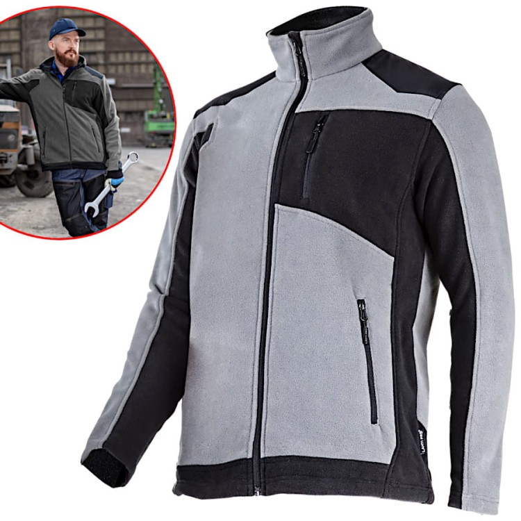 LAHTI PRO L40137 Bluza robocza polarowa ze wzmocnieniami szaro-czarna roz. L