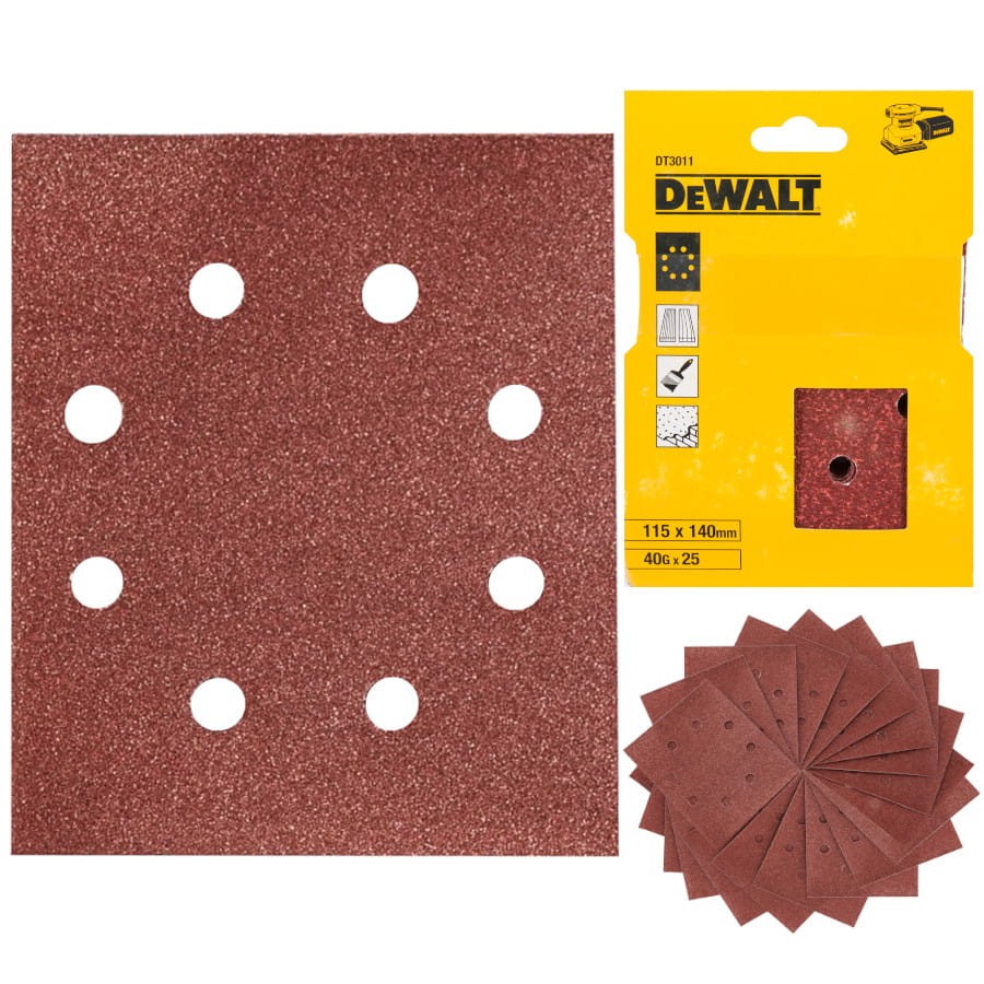 DEWALT DT3011 Arkusze ścierne 115x140mm P40 25szt.