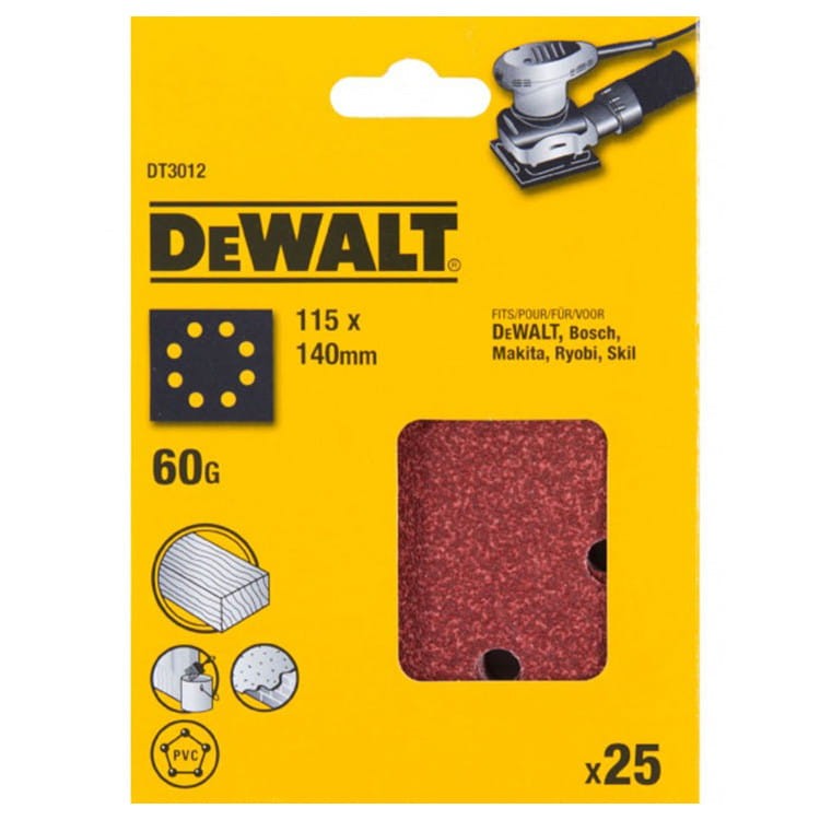 DEWALT DT3012 Arkusze ścierne 115x140mm