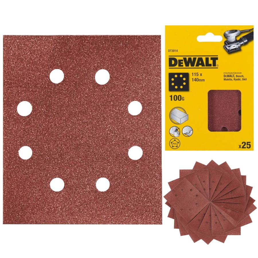 DEWALT DT3014 Arkusze ścierne 115x140mm P100 25szt.