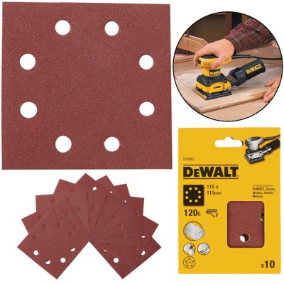 DEWALT DT3023 Arkusze ścierne 115x115mm P120 10szt