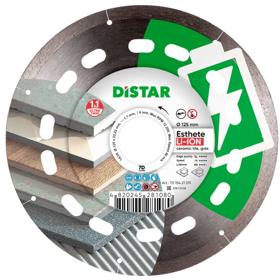 DISTAR 11115421011 Tarcza diamentowa do gresu 125mm Esthete Li-ion