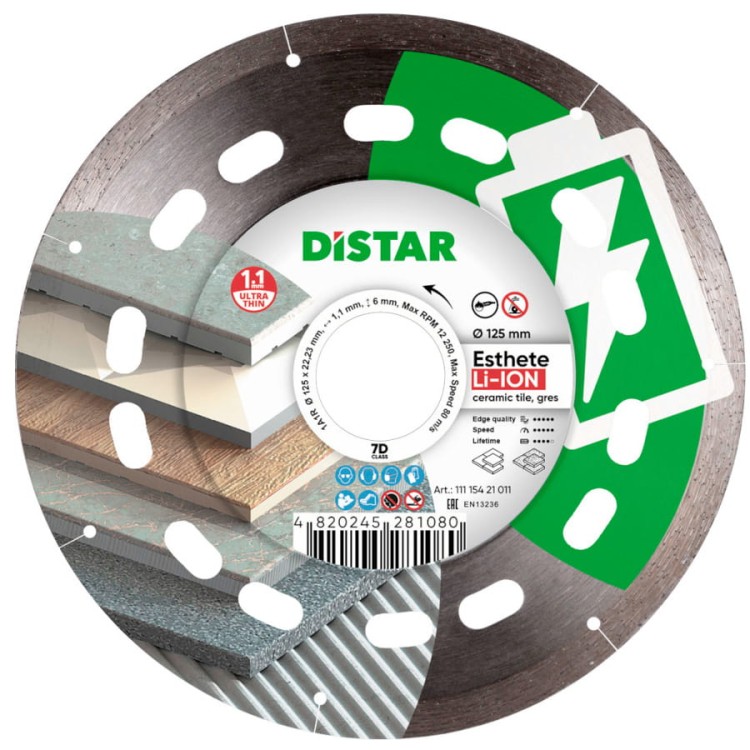DISTAR 11115421011 Tarcza diamentowa do gresu 125mm Esthete Li-ion