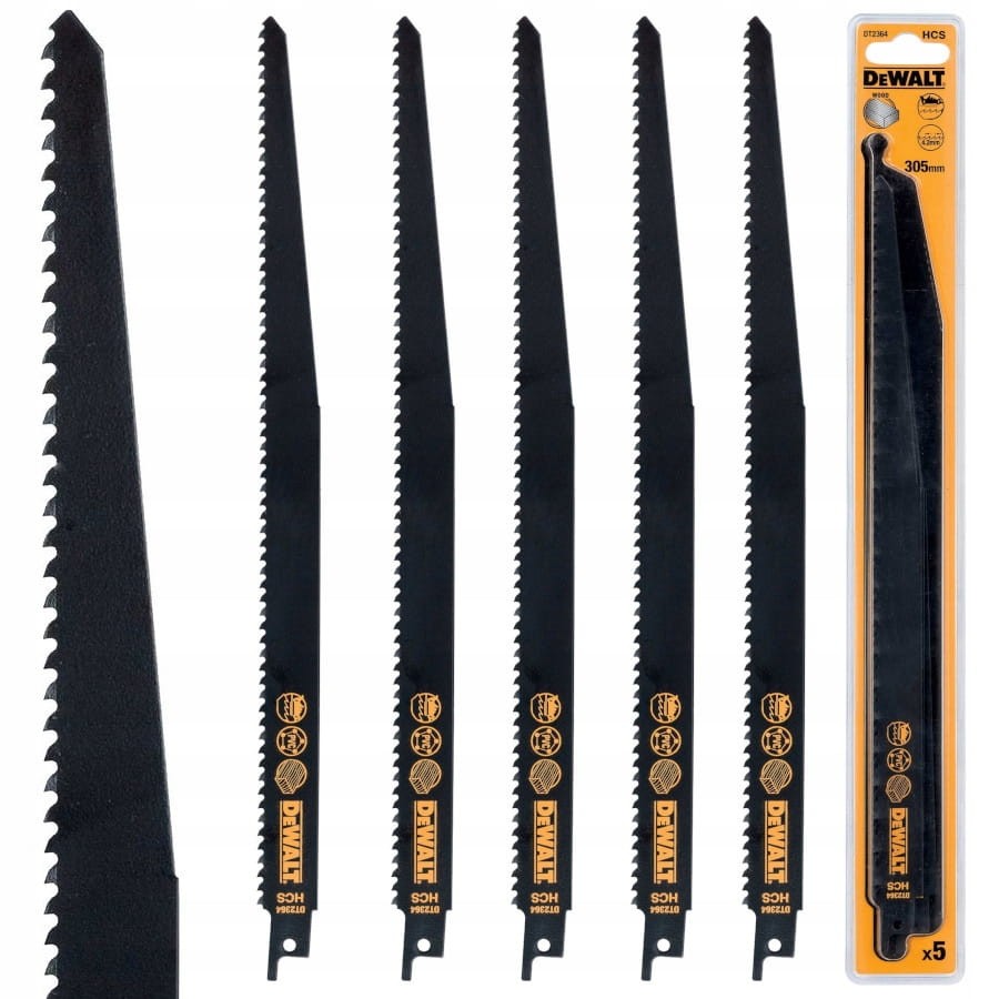 DEWALT DT2364 Brzeszczoty HCS do drewna 305mm 5 szt.