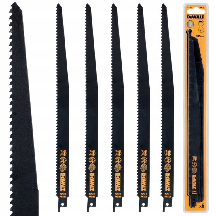 DEWALT DT2364 Brzeszczoty HCS do drewna 305mm 5 szt.