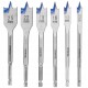 IRWIN 10502826 Wiertła płaskie/łopatkowe do drewna Blue Groove 10-25x152mm 6szt. IRWIN