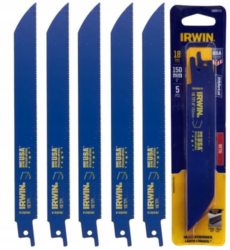 IRWIN 10504153 Brzeszczot do piły szablastej do metalu 150mm 18z/cal 5szt.