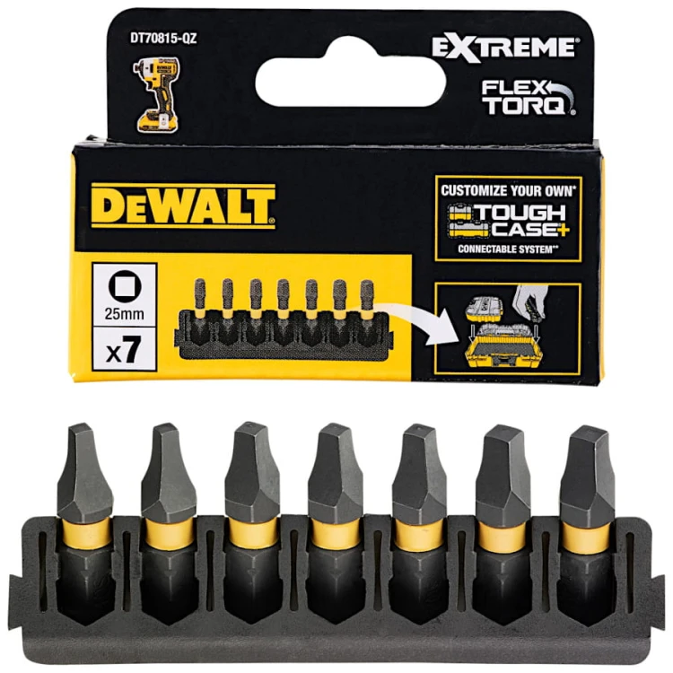 DEWALT DT70815 Zestaw bitów udarowych SQ1-3 25mm 7szt.