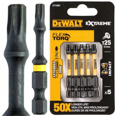 DEWALT DT7396T Bity udarowe Torx T25 57mm 5szt. Extreme Flex Torq Impact