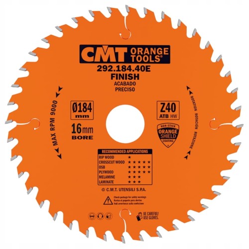 CMT 292.184.40E Tarcza do cięcia poprzecznego drewna 184mm 40z